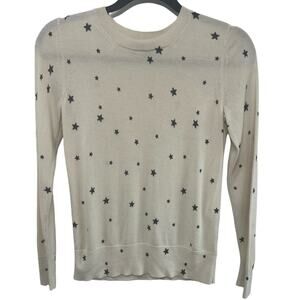 Banana Republic Silk Cashmere Crewneck Sweater Cream Stars America 4th Women XS